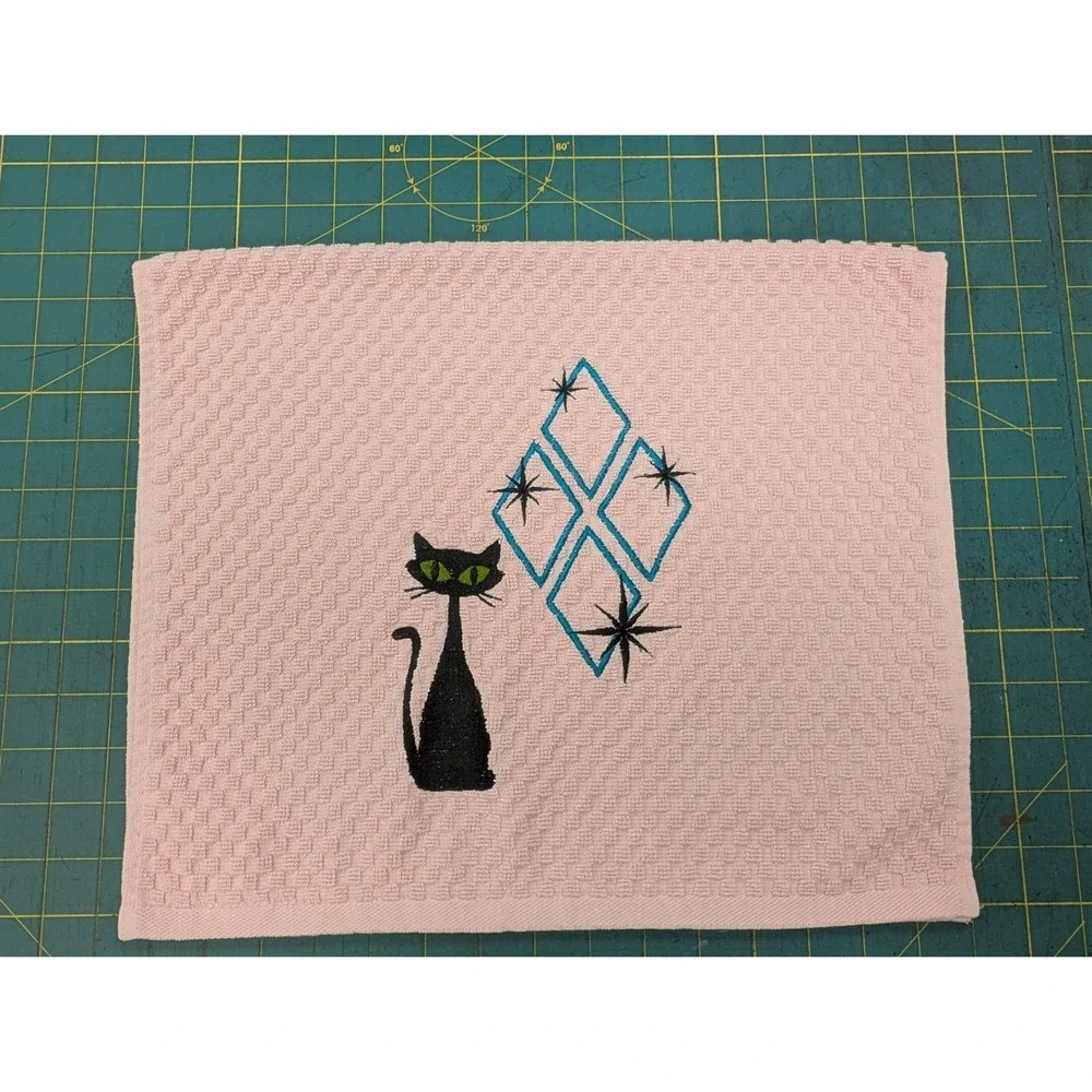 Mid Mod Cat Retro Mid Century Modern Atomic Kitchen Bath Hand Bar Towel